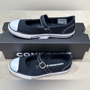 Converse Kids Black and White Mary Jane Sneakers